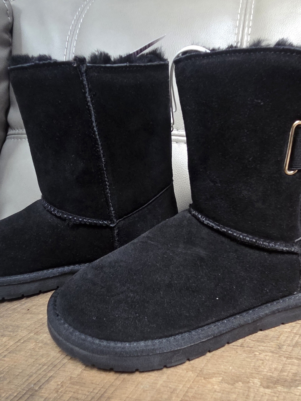 NIB Serra Black Suede Fur-Trim Winter Boots Sz 7 ~ Bin TT